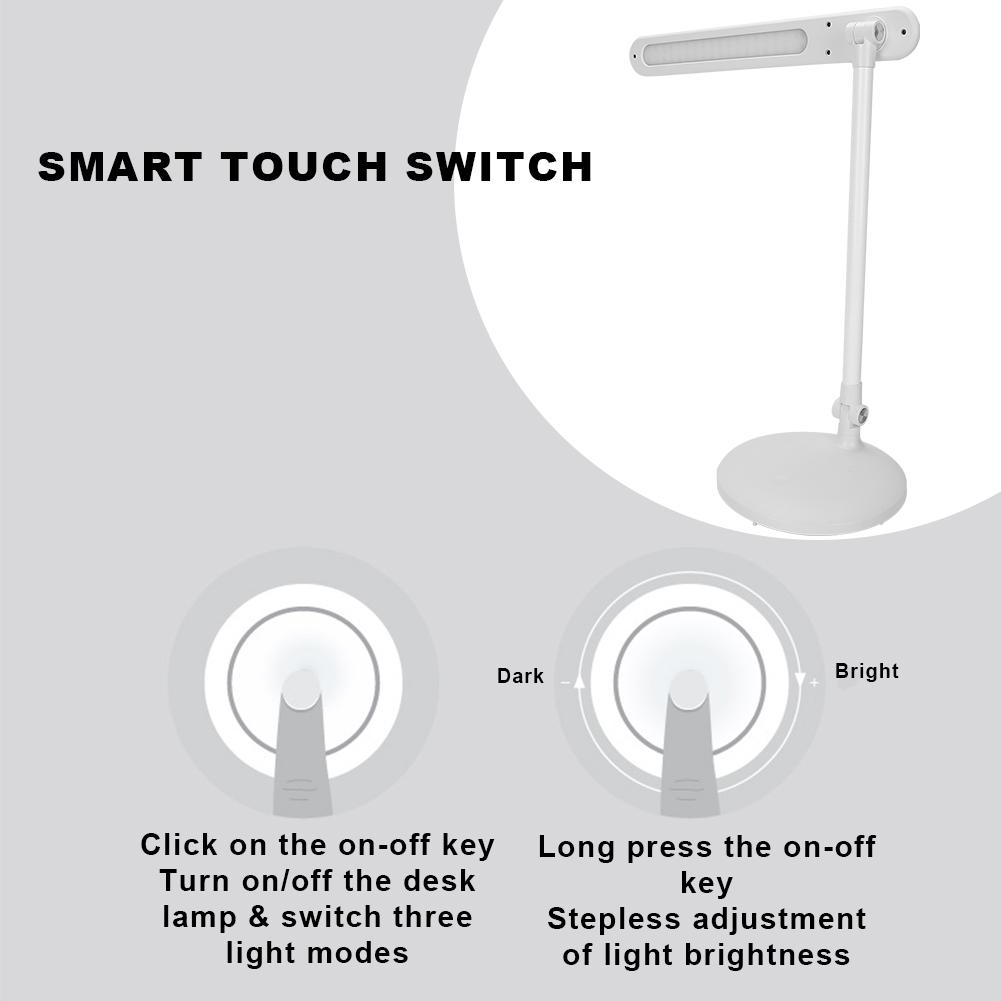 Светодиодная настольная лампа для дизайна ногтей с защитой глаз, регулируемая яркость, настольная лампа для чтения и учебы