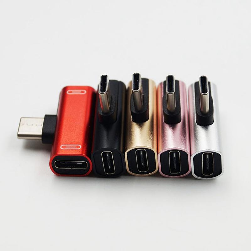 Двойной USB Type C для наушников Aux адаптер-разветвитель аудио разъем для зарядки