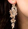 2023 Retro Long Leaf Tassel Teardrop Rhinestone Earrings