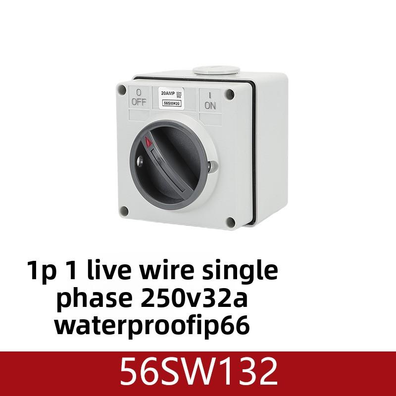 Perilla Impermeable Para Exteriores Interruptor De Pared De Alimentación Antitormenta Se Puede Sumergir En 2 Holes32A 50Hz,