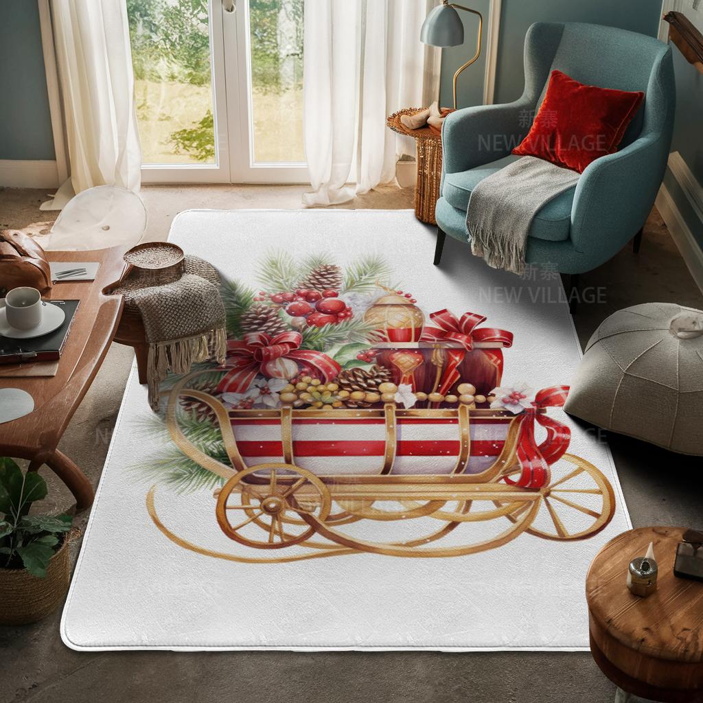 Ковер у входа в дом Домашний коврик у двери Гостиная Ванная Комната Ноги ванная комната Нескользящие коврики с водопоглощением для ванной Счастливого Рождества зима