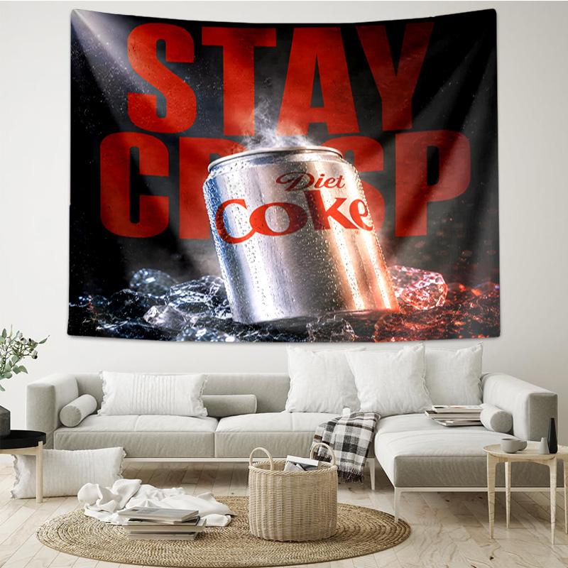 Ткань с рисунком 'Stay Crisp Coke', Уникальная дизайнерская ткань, Настенный декор для спальни, гостиной, игровой комнаты, Душевные подарки для фанатов на праздник