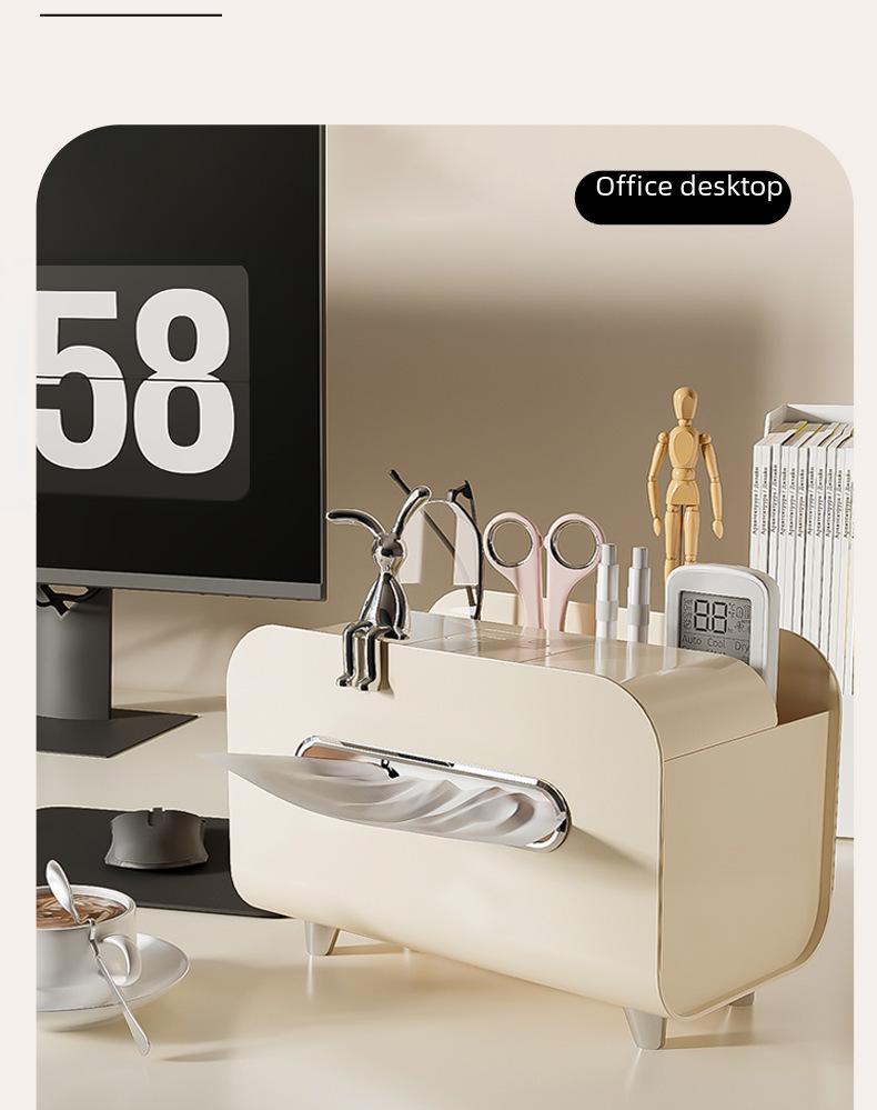 Многофункциональная коробка для салфеток в кремовом стиле с дистанционным держателем для гостиной