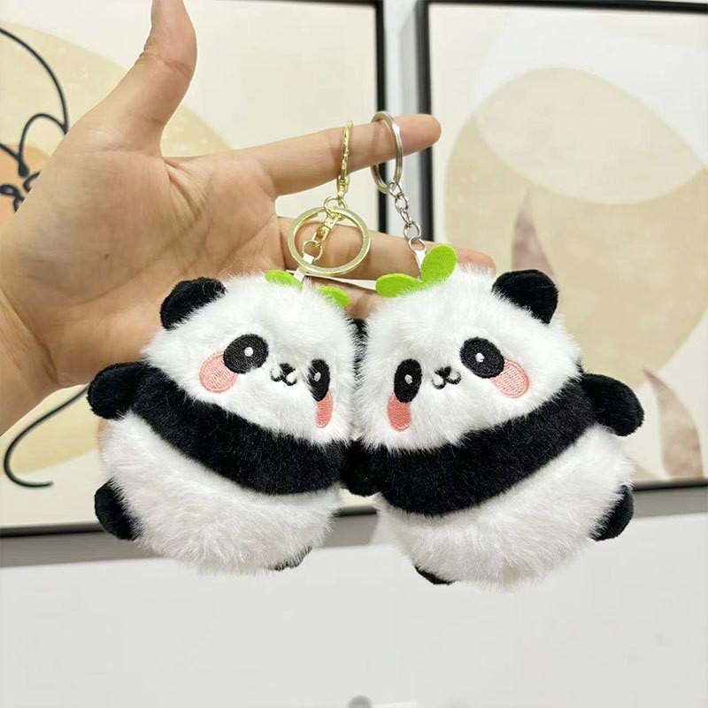 Panda Plush Keychain Short Plush Bag Accessory Cross-border Gift**