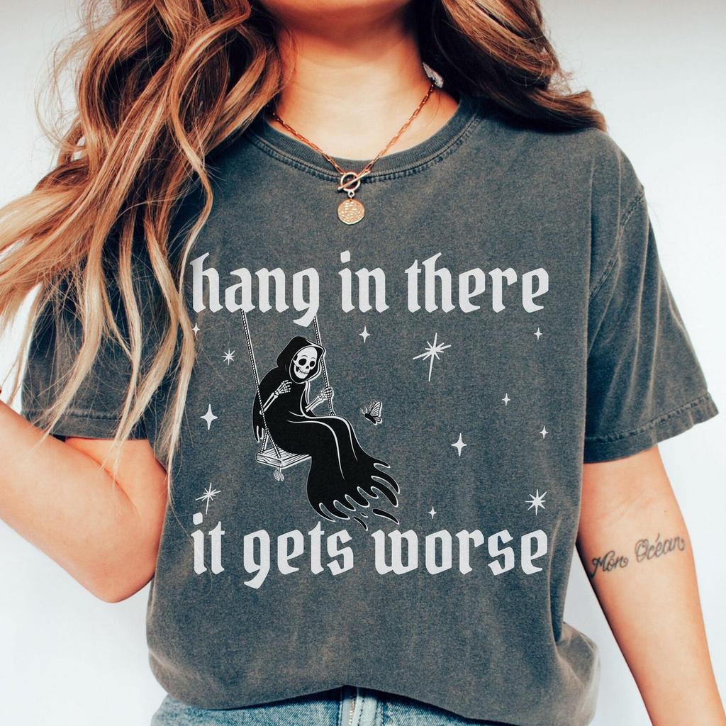 Comfort Colors Reaper Skeleton Shirt and kids tshirt, Funny Gothic Dark Humor Gift