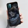 Чехол для Nokia G21 G11 Plus Милый Мультяшный Кролик с Сердечком Черный Мягкий Чехол из ТПУ Силикона Для NokiaG21 G 11 G11Plus Бампер Чехол для Телефона