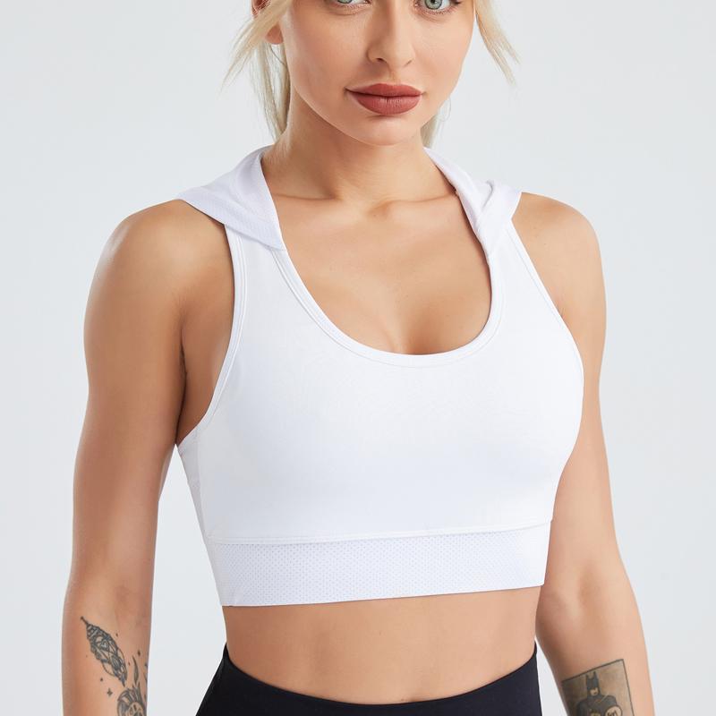 Women's Hooded Tank Top Yoga Fitness Exercise Running Quick Dry Breathable Top