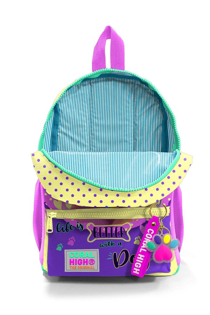 Рюкзак Little Nest Желтый Розовый Милый собачий узор с двумя отделениями 23552