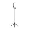 Telescopic Selfie Stick & Tripod with LED Ring Light and Phone Holder - Black, Model WH1YXS