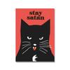 Stay Satan Black Cat Original Polish Poster And Prints Vintage Funny Animal Canvas Painting World Cat Day Wall Art Picture Decor No Frame