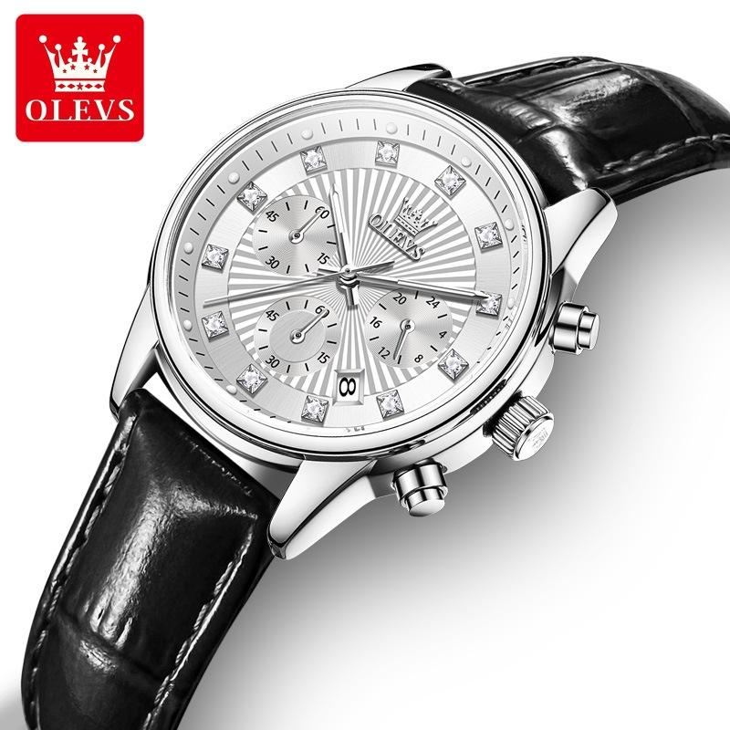 OLEVS Бизнес хронограф кварцевые часы для женщин оригинальный календарь модные женские наручные часы водонепроницаемые женские наручные часы