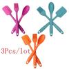 3Pcs Creativity Silicone Spatula Scraper Brush Spoon Kitchen Baking Tools Set  Gadget Accessories