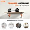 Shelf Bracket, 18 x 12 in 12 Pcs, Heavy Duty Floating Shelf Brackets, Brackets for Shelves, 3mm Thick Matte Black Triangle Shelf Bracket,Steel