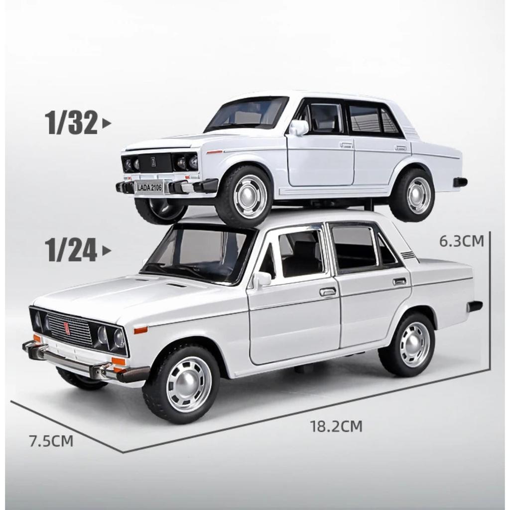 1/24 Российская LADA 2106 Металлическая модель автомобиля Игрушка Литье под давлением Металл Инерционный Музыка Свет Автомобильные игрушки для детей Транспортное средство