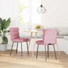 VidaXL Dining Chairs Set of 2 Pink Velvet, Chair, Living Room Chair, Accent Chair, Kitchen Chair, Dining Seat 4101286