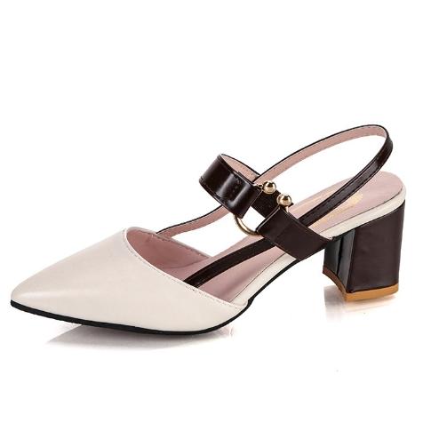 Модная женская обувь Женские сандалии Лето 2024 Новые острые толстые сандалии Большие размеры Женская мода на высоком каблуке Женские сандалии