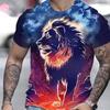 Футболка с принтом тигра в 3D для пары, мужская футболка с 3D принтом, прямая поставка, короткий рукав, футболка с круглым вырезом, модная повседневная брендовая футболка