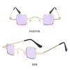 Metal Frame Small Square Sunglasses Candy Color Mini Sunglasses Punk Sun Glasses  for Women & Men