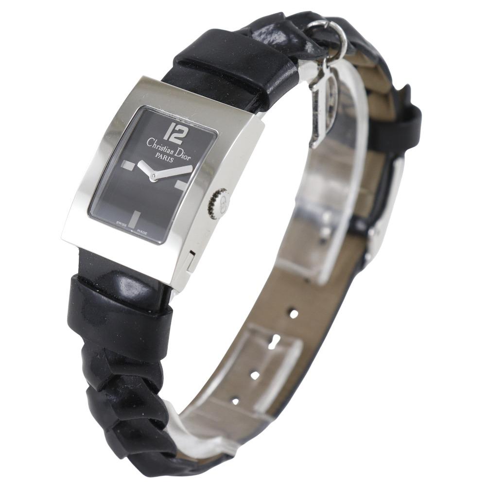Dior Часы Maris D78-109 Серебристый/черный черный циферблат Нержавеющая сталь/кожа Кварцевый Аналоговый дисплей Женские Б/у