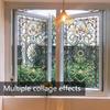 1 Sheet Window Static Cling Decal Sticker Double-Sided for Large Glass Window, Vintage Border Pattern Waterproof Removable Window Decal