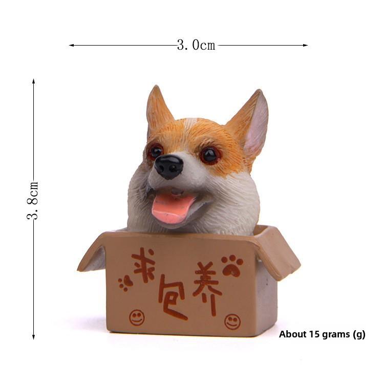 Cute Cartoon Box Corgi Husky Shepherd Dog Mini Model For Party Decorations And Gifts