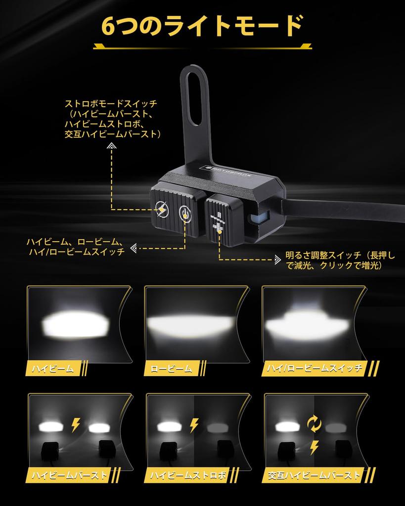 Motorcycle Dimmable Brightness LED Work Light 6 Mode Switching White 60W 26000LM LED Auxiliary Light Work Light Deck Light High Brightness Waterproof