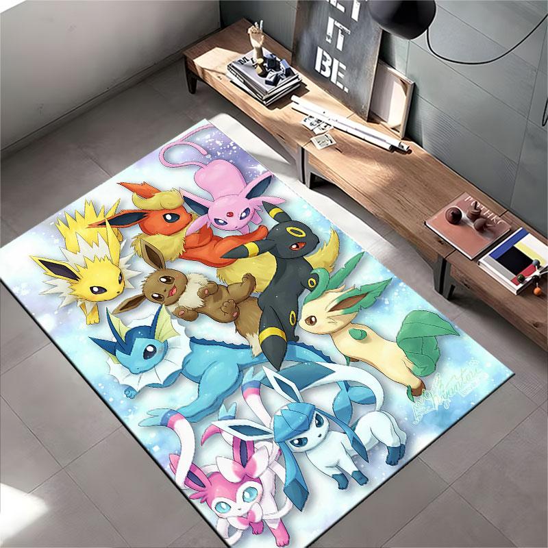 Colorful Eevee Evolution Carpet suitable as a non-slip mat for the living room or bedroom sofa