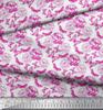Soimoi Poly Crepe Fabric Butterfly & Peony Floral Printed Craft Fabric by the metre 42 Inch