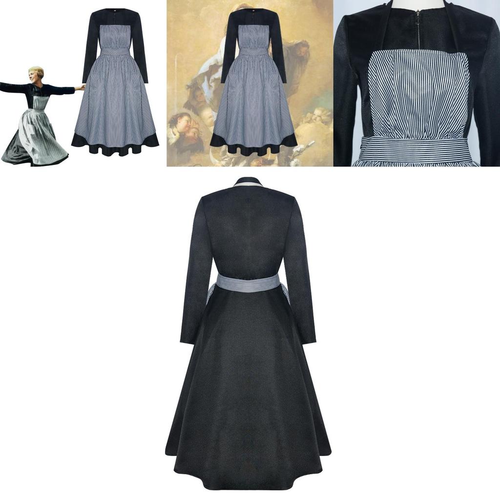 Мария Звуки музыки Косплей Костюм Хэллоуин Наряд для сценического выступления Доспехи Спандекс