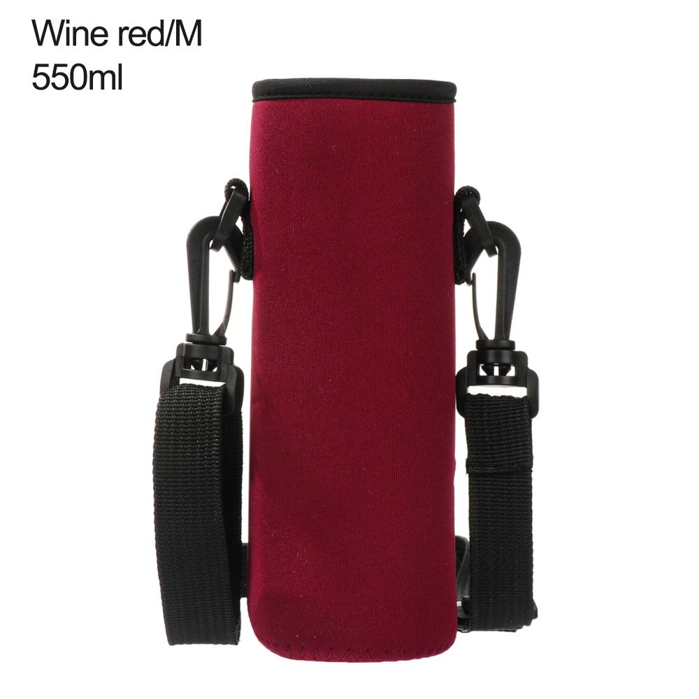 Water Bottle Cover Bag Pouch With Strap Neoprene Water Pouch Holder Shoulder Strap Black Bottle Carrier Insulat Bag