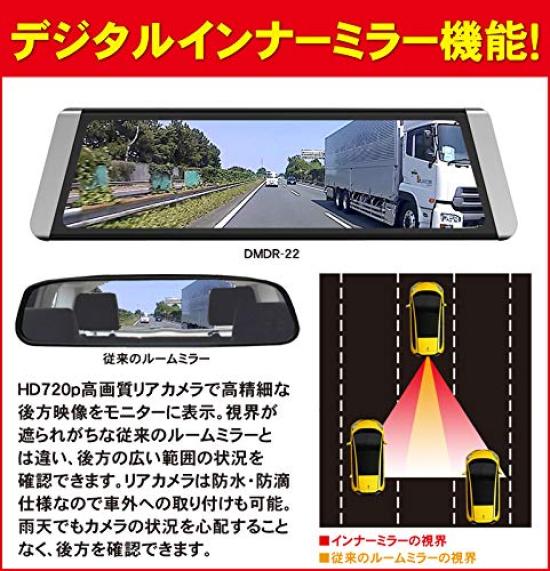 Front and Rear Camera Drive Recorder with Digital Inner Dual HD Night Parking and 32GB SD Card Included Mirror, G-Sensor, Wide-Angle, Cameras, GPS,