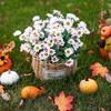 Artificial Sunset Mums Flowers Waterproof Fake Fall Flowers for Outdoor Garden Patio Home Planters Home Decoration