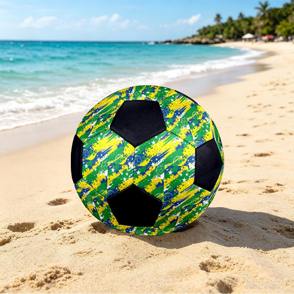 1pc Brazilian Soccer Stars Lightweight PVC Training Soccer Ball, Size 5, Suitable for Indoor and Outdoor TrainingGift y60325