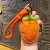 Eggplant Vegetable Keychain Carrot Car Keyring Cute PU Leather Bag Pendant  Girl/Boy