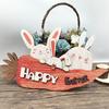 Easter Hanging Tag Pendant Cartoon Rabbit And Carrot Shape Hanging Colorfast Reusable Wooden Thick Anti-crack Porch Garden Door Decoration Sign