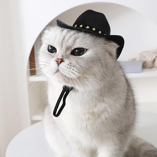 Pet Cowboy Hat Adjustable Dog Cosplay Cap Halloween Christmas Costume Accessory for Dogs Cats Dress Up Party Decoration
