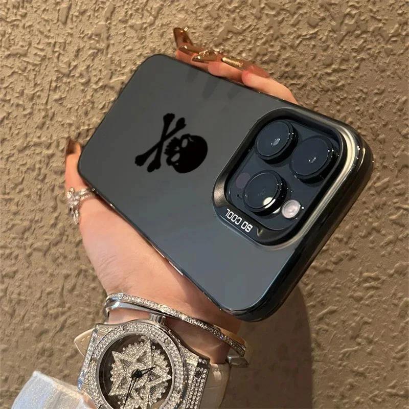 Black Skull Laser Silver Phone Case for Poco F6 F5 X5 M6 X6 Pro 5G Mi 14 13 12 12T 13T Pro 11 Lite 5G NE 14T Hard Cover