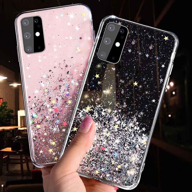 Fashion Bling Case For Samsung Galaxy S25 S24 FE S23 S22 S21 Ultra A56 A36 A26 A55 A35 A54 A34 A24 A55 A35 A15 A05 A53 A13 A51 Glitter Silicone Cover