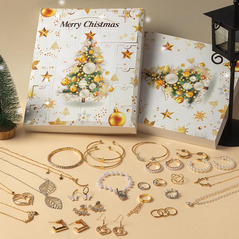 Christmas Jewelry Advent Calendar 24 Day Countdown To Christmas Calendar 2025 Trendy Jewelry Set For Adult Women & Teen Girls