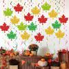 Fall Leaves Hanging Swirls Decoration Thanksgiving Maple Leaf Swirls Streamers Autumn Harvest Ceiling Hanging Decor for Birthday Party Supplies