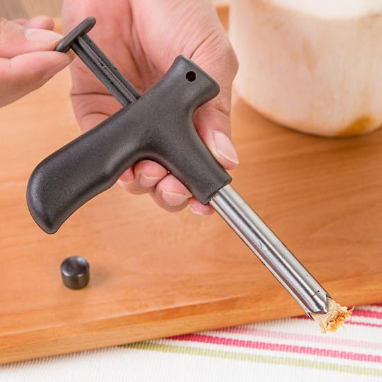 Coconut Opener Tool Set Stainless Steel Coconut Meat Scraper Coconut Opener