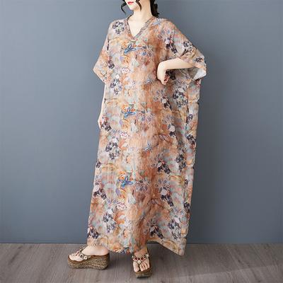 Летнее новое цветное платье в стиле отпуска для путешествий с V-образным вырезом в стиле ретро