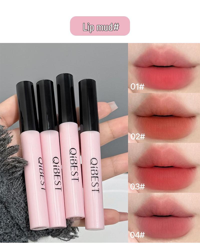 Набор для макияжа QIBEST Powder Ink: Губная помада, Пудра, Мусс для губ, Блеск для губ, Тушь - Подарочный набор красоты