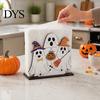 Halloween Paper Towel Holder Ghost Wooden Napkin Holder, Cute Decorative Soft Furnishings for Home Stand, Freestanding Tissue Dispenser Organizer