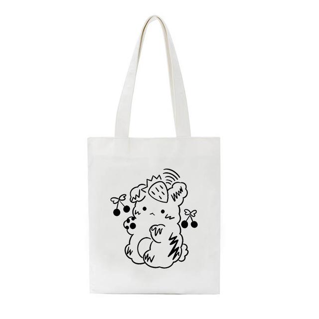 Японская темная сумка-шоппер, готическая холщовая сумка Waves y2k, забавная мультяшная большая вместительная женская сумка Ulzzang, женские сумки на плечо в стиле Харадзюку