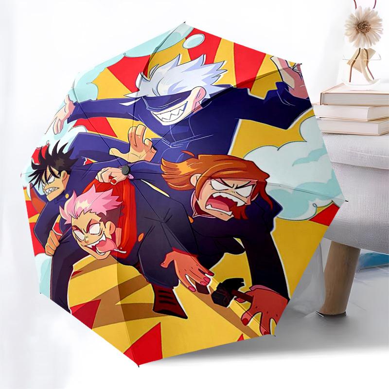 1pc Outdoor Umbrella with Anime Characters - Automatic Opening/Closing, Portable 3-Fold Design, 8-Rib Iron Frame - Perfect Gift for Fans, Travele