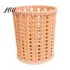 Ventilated Pen Holder Imitation Rattan Holder, Round Hollow Desk Organizer, Large Capacity Pencil Office Supplies Organizer Cup for Pens Pencils