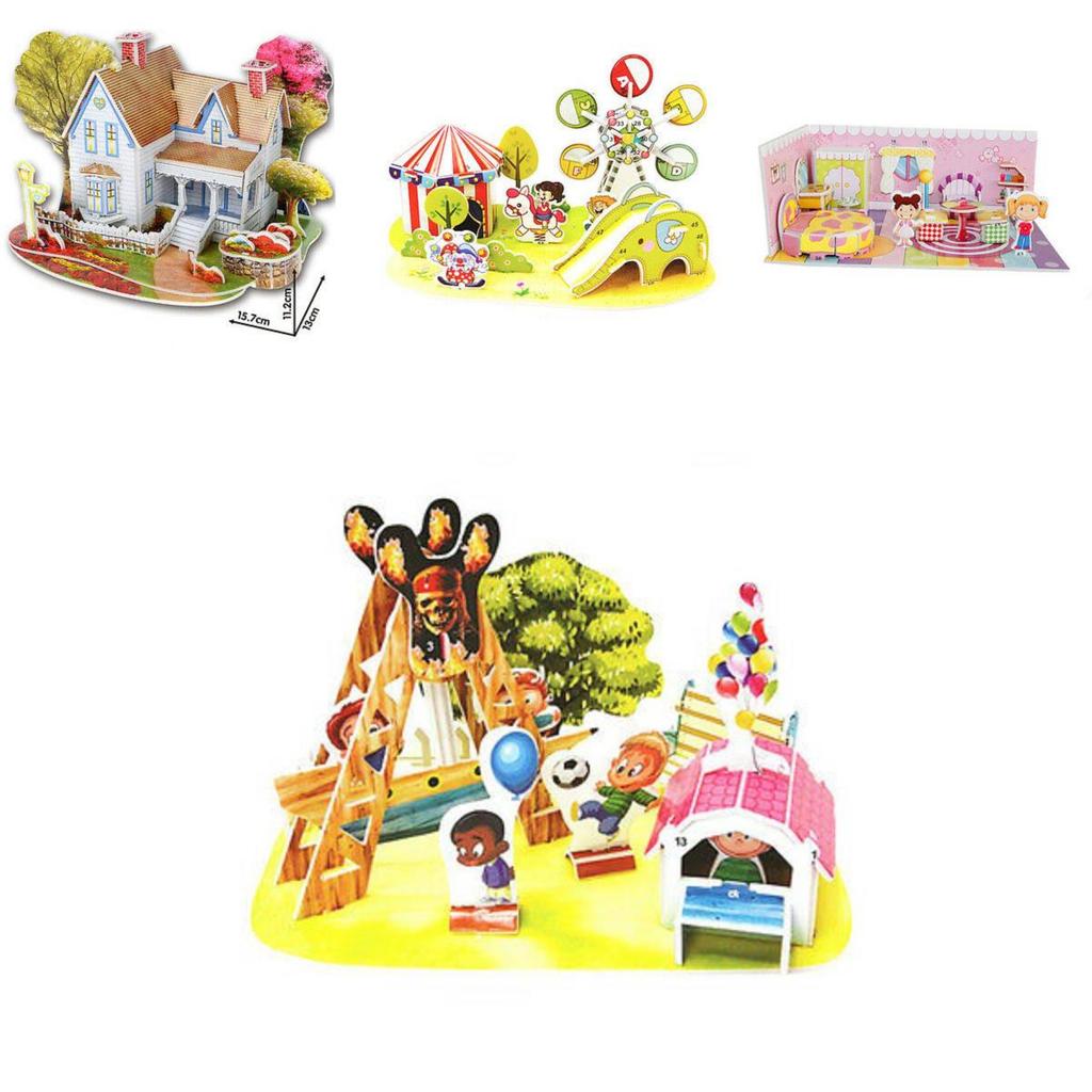 Kids 3d Puzzle Paper Diy Creative Building Toy Intelligent Learning Game
