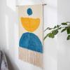 Home Decorrtion Macrame Wall Hanging Tapestry Cotton Tassel Handmade Woven Bohemian Geometric Art Background Cloth Tapestry