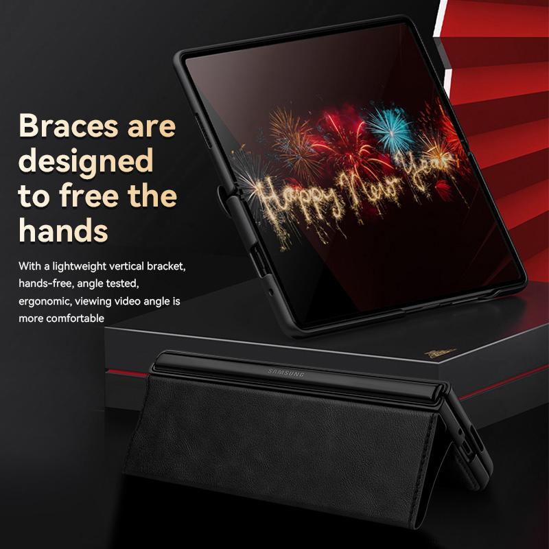 For Samsung Galaxy Z Fold7 5G SULADA All-inclusive Magnetic Snap Flip Leather Phone Case